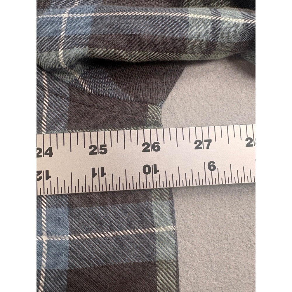 ROWM Tall Man Plaid Flannel Shirt Blue Green Grey 100% Cotton 2XT NWT - Picture 11 of 12